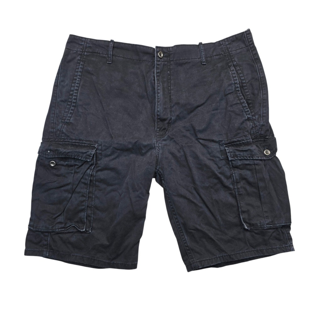 Levis Mens Black Cotton Twill Cargo Shorts W38 Multi Pocket Casual Outdoor